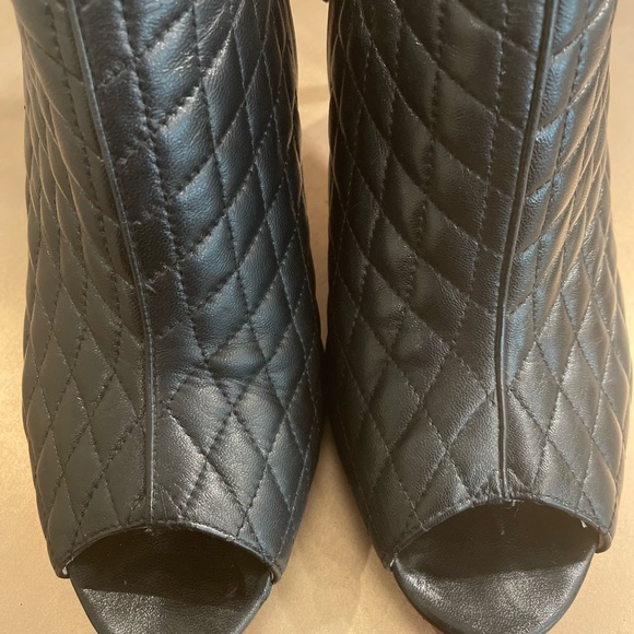 Cole Haan Annabel quilted black booties with open toe. Size 10. - Picture 3 of 11